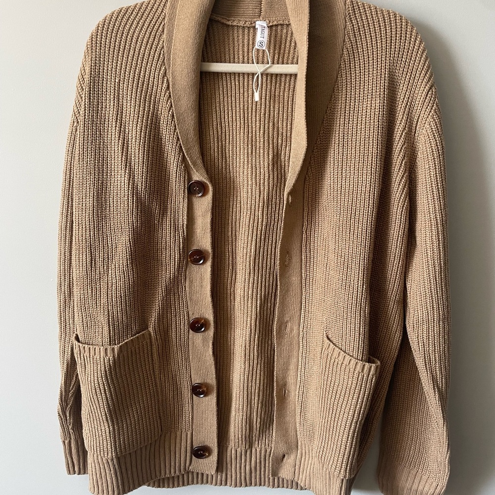 Tan Button-Up Women's Sweater